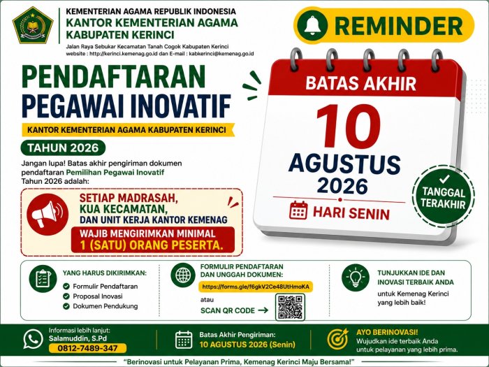 MAN 3 Kerinci Siap Ikuti Pemilihan Pegawai Inovatif 2026