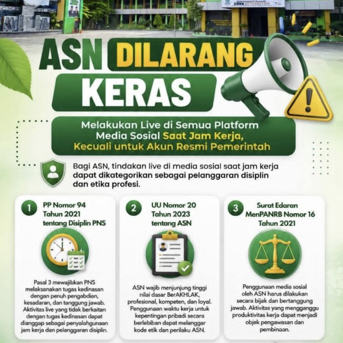 ASN Kemenag Dilarang Live Streaming Saat Jam Kerja ASN Kemenag Dilarang Live Streaming Saat Jam Kerja