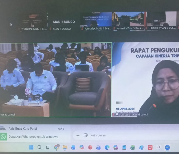 Kepala MAN 3 Kerinci Ikuti Evaluasi Kinerja Triwulan I 2026