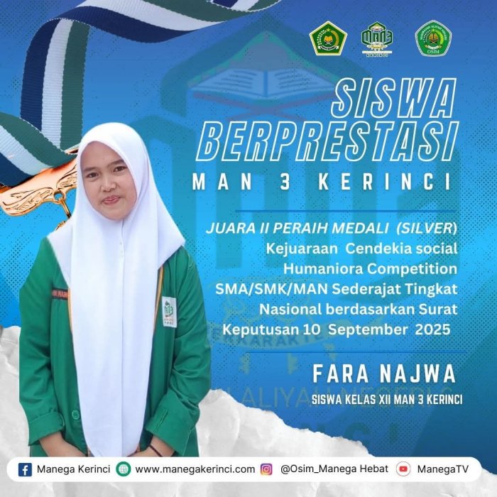 MAN 3 Kerinci Raih Juara Nasional Cendikia Social Humaniora