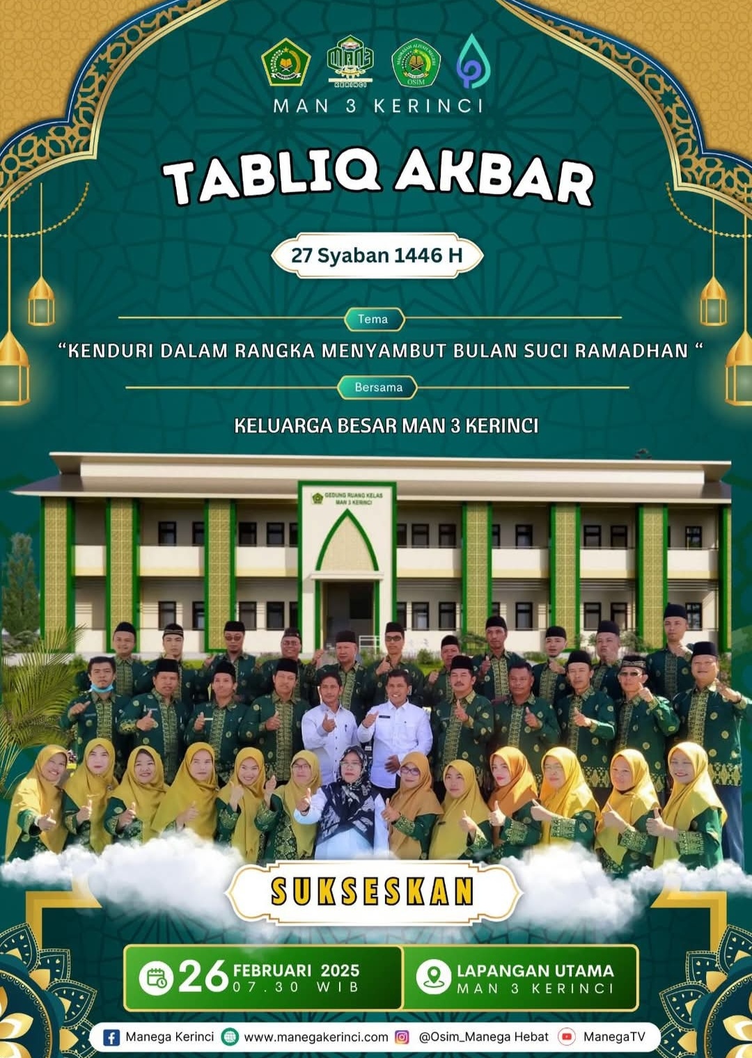 Tabligh Akbar Menyambut Bulan Suci Ramadhan di MAN 3 Kerinci