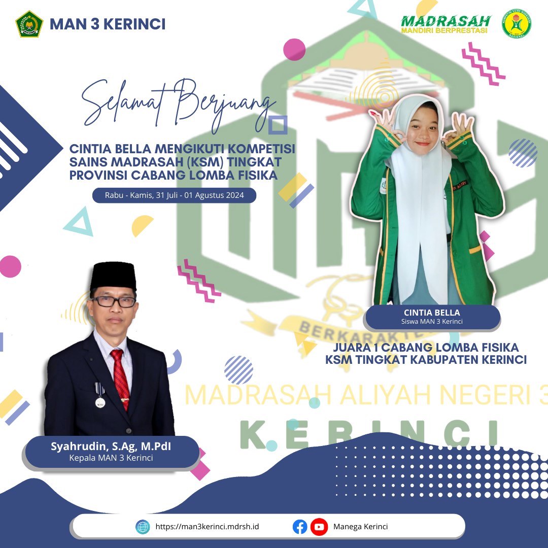 Cintia Bella Siswa MAN 3 Kerinci Ikut Berlaga KSM Tingkat Provinsi