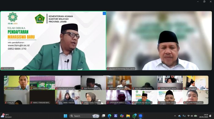 MAN 3 Kerinci Ikuti Sosialisasi PMB ITS NU Jambi Secara Virtual