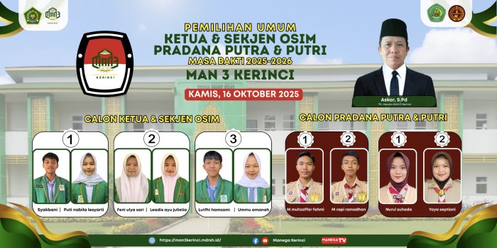 Suasana Gemuruh Pemilu Raya OSIM Madrasah Aliyah Negeri 3 Kerinci