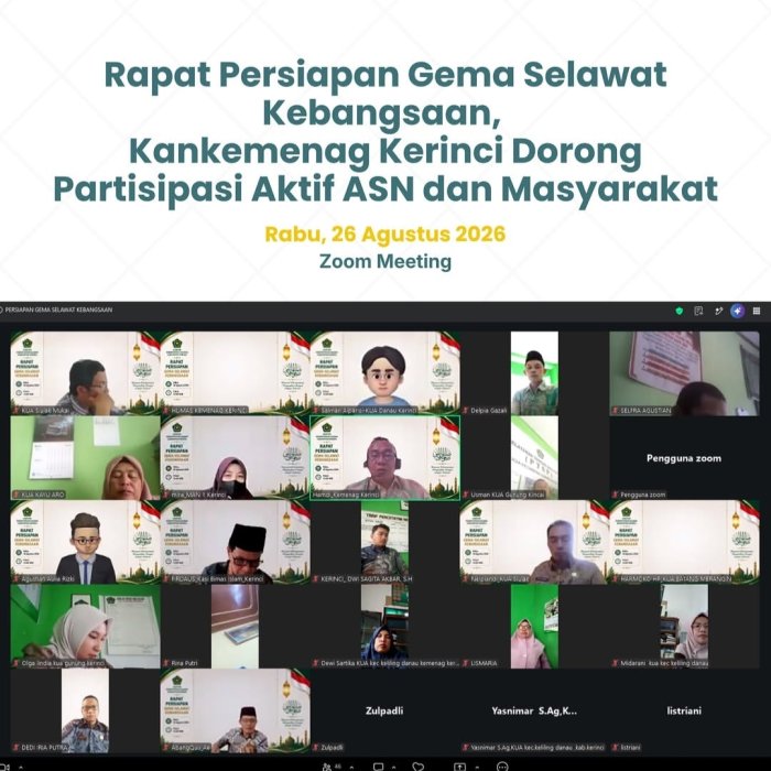 Sambut Gema Selawat Kebangsaan, MAN 3 Kerinci Ikuti Rapat Persiapan Bersama Kankemenag Kerinci via Zoom Meeting Sambut Gema Selawat Kebangsaan, MAN 3 Kerinci Ikuti Rapat Persiapan Bersama Kankemenag Kerinci via Zoom Meeting