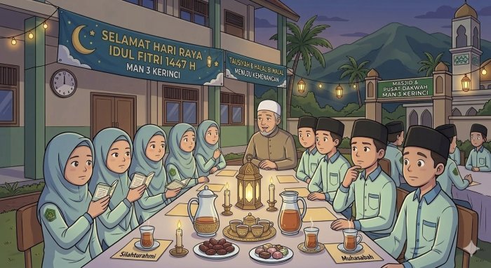 Tausiyah Ustadz Hanif di MAN 3 Kerinci Sambut Idulfitri