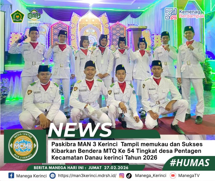 Paskibraka MAN 3 Kerinci Sukses Kibarkan Bendera di MTQ