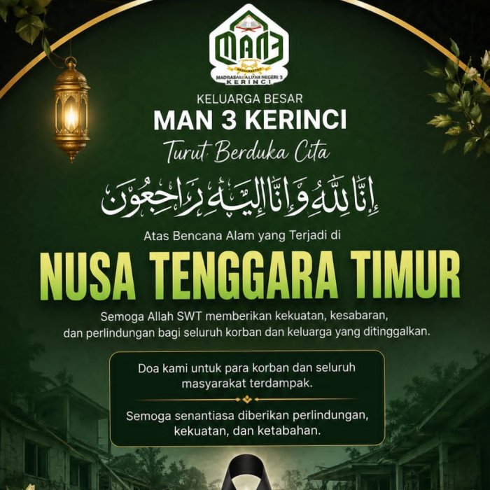 MAN 3 Kerinci Sampaikan Duka atas Bencana di NTT