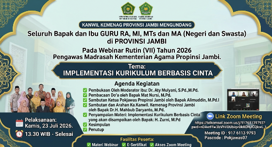 Kemenag Jambi Gelar Webinar Implementasi Kurikulum Berbasis Cinta Kemenag Jambi Gelar Webinar Implementasi Kurikulum Berbasis Cinta