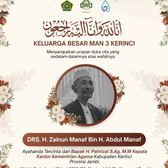 Ayah Kepala Kemenag Kerinci Meninggal Dunia