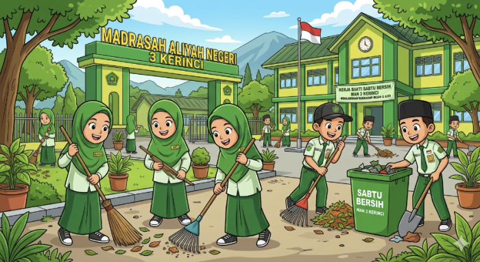 Siswa MAN 3 Kerinci Gelar Sabtu Bersih Tingkatkan Kenyamanan Siswa MAN 3 Kerinci Gelar Sabtu Bersih Tingkatkan Kenyamanan