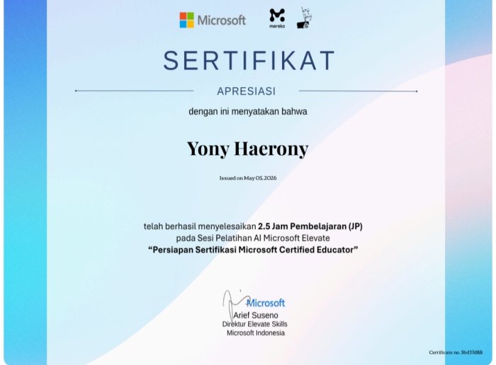 Operator MAN 3 Kerinci Raih Sertifikat Microsoft Elevate
