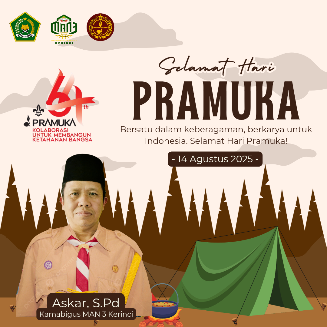 Hari ini kita rayakan semangat satya dan darma, Selamat Hari Pramuka 2025!