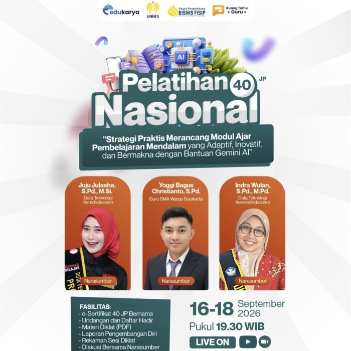 Guru MAN 3 Kerinci Ikuti Pelatihan Nasional Perancangan Modul Ajar Berbasis Gemini AI Guru MAN 3 Kerinci Ikuti Pelatihan Nasional Perancangan Modul Ajar Berbasis Gemini AI